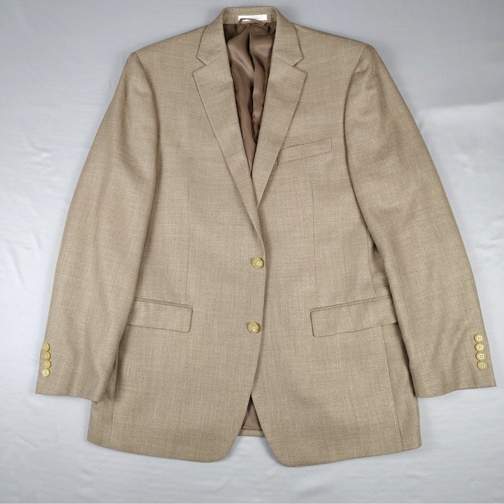 Lauren Ralph Lauren 42L Mens Sport Coat Tan Linen Blend 2 Button Blazer Macy's